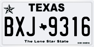 TX license plate BXJ9316