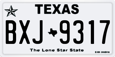 TX license plate BXJ9317
