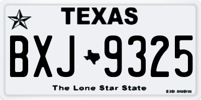 TX license plate BXJ9325