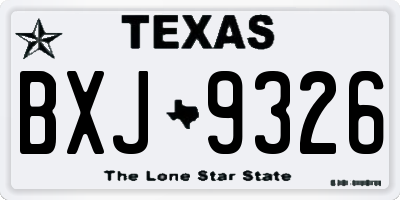 TX license plate BXJ9326