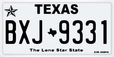 TX license plate BXJ9331
