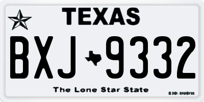 TX license plate BXJ9332