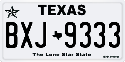 TX license plate BXJ9333