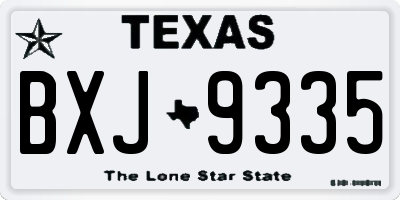 TX license plate BXJ9335