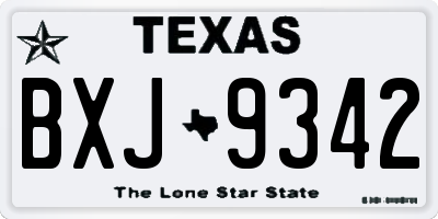 TX license plate BXJ9342