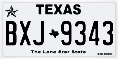 TX license plate BXJ9343