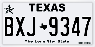 TX license plate BXJ9347