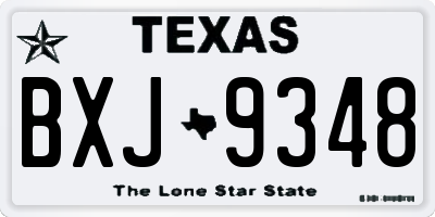 TX license plate BXJ9348