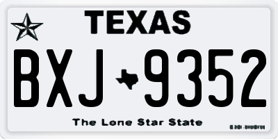 TX license plate BXJ9352