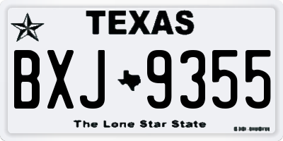 TX license plate BXJ9355