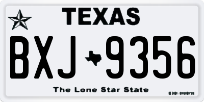 TX license plate BXJ9356