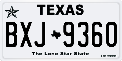 TX license plate BXJ9360