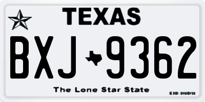TX license plate BXJ9362