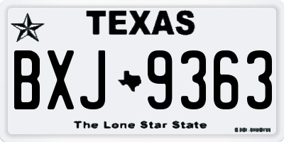 TX license plate BXJ9363