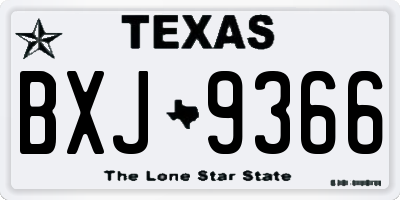 TX license plate BXJ9366