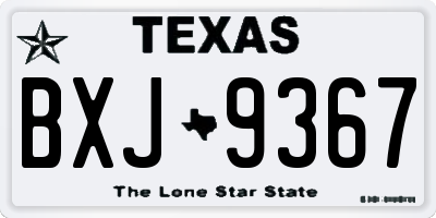 TX license plate BXJ9367