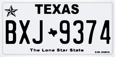 TX license plate BXJ9374