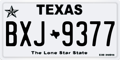 TX license plate BXJ9377