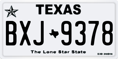 TX license plate BXJ9378