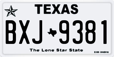 TX license plate BXJ9381