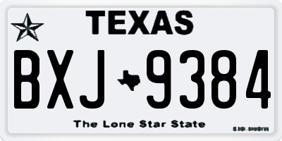 TX license plate BXJ9384