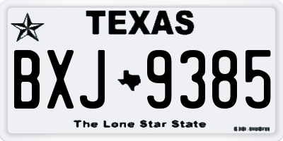 TX license plate BXJ9385