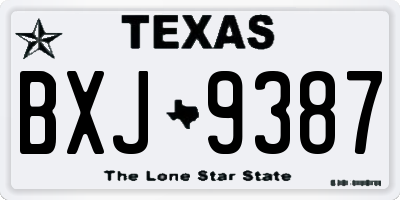 TX license plate BXJ9387