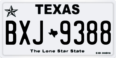TX license plate BXJ9388