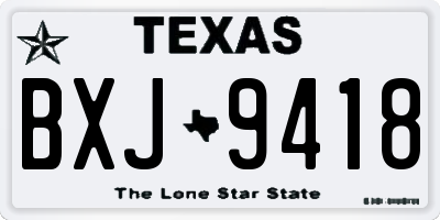 TX license plate BXJ9418