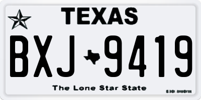 TX license plate BXJ9419