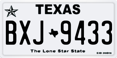 TX license plate BXJ9433