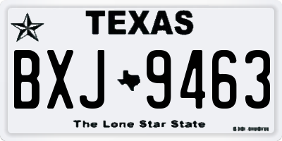 TX license plate BXJ9463