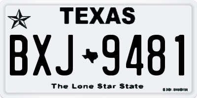 TX license plate BXJ9481