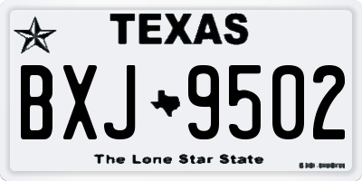TX license plate BXJ9502
