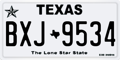 TX license plate BXJ9534