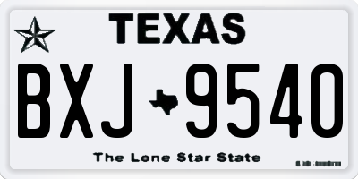 TX license plate BXJ9540