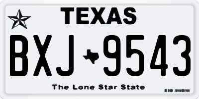 TX license plate BXJ9543