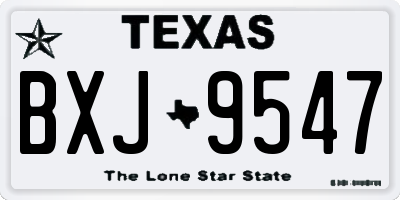 TX license plate BXJ9547