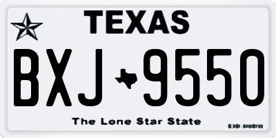 TX license plate BXJ9550