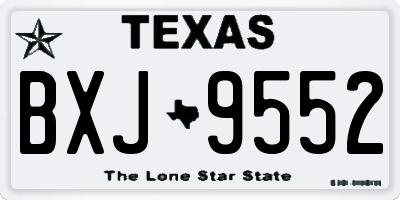 TX license plate BXJ9552