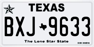 TX license plate BXJ9633