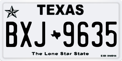 TX license plate BXJ9635