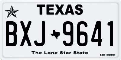 TX license plate BXJ9641