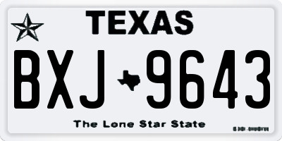 TX license plate BXJ9643
