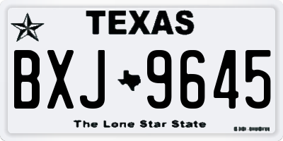 TX license plate BXJ9645