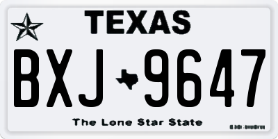 TX license plate BXJ9647