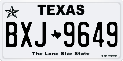 TX license plate BXJ9649