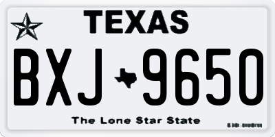 TX license plate BXJ9650