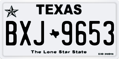 TX license plate BXJ9653