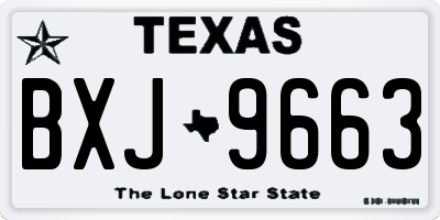 TX license plate BXJ9663